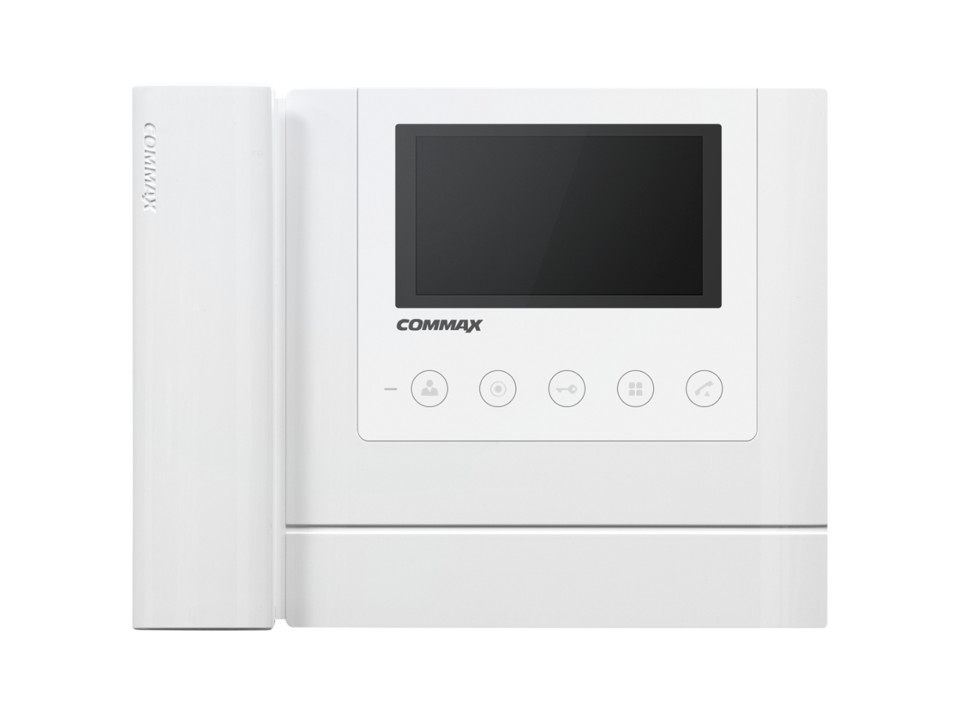 COMMAX CDV-43MH (Mirror) Монитор цветного видеодомофона,4,3", TFT LCD, PAL/NTSC, накладное крепление, подключение 2-х вызывных блоков и трубки DP-4VHP, вызов и связь "трубка-монитор", AC 110-240В, цвет: белый