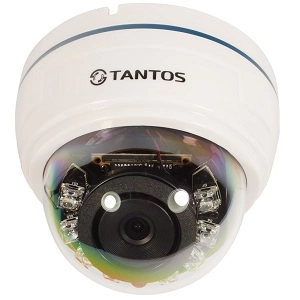 Tantos TSc - Di720pAHDf (2.8) 1Mp Купольная видеокамера, AHD, 1/4&quot; Aptina CMOS Sensor, 1280х720, 0.01лк, ИК - подсветка до 20м, DC12V, 300мA, от - 15°С до +60°С, IP54