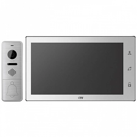 CTV-DP4106AHD W (White/Silver) Комплект цветного видеодомофона, в составе: панель CTV-D400FHD S, монитор CTV-M4106AHD W